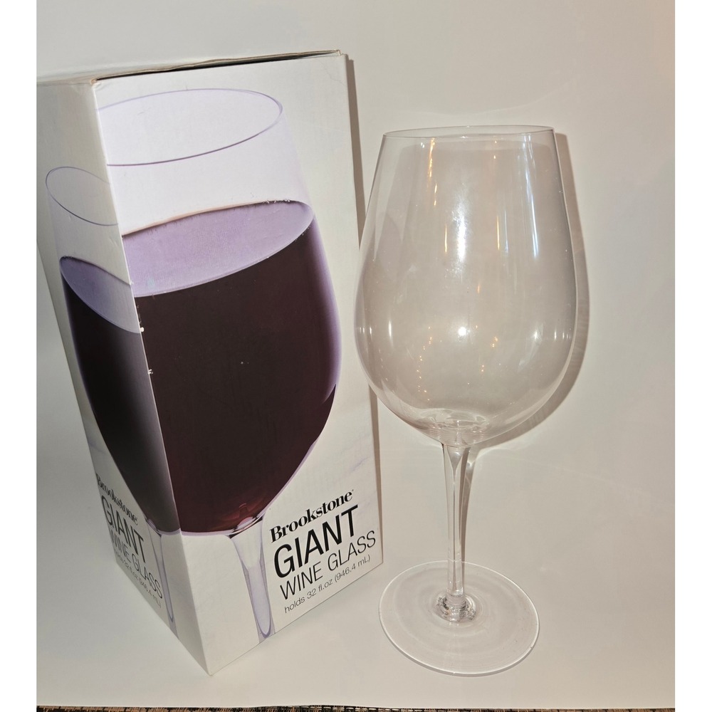 Brookstone Giant Wine Glass 32 oz Capacity Oversized Novelty Stemware Clear